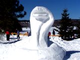 Cobra Snow Sculpture at Sled Dog Races