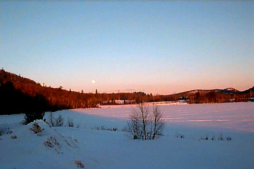 Early Moon &  Sunset on Elliot Lake