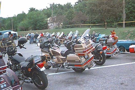 Goldwings parked in Lower Plaza Friday Night for Street Dance