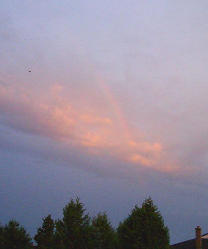 Beautiful shot of rainbow in the clouds submitted by Roger Gauthier