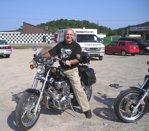 Mayor Farkouh kicking off the Club 90 Deer Trail Motorcycle Poker Rally