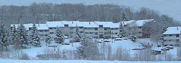Winter View of Retirement Living Apartments on Washington