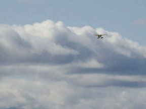 Water plan taking off on Elliot Lake - photo by Janet Coles