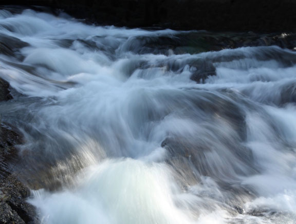 Rushing falls captured at Laurentian Lodge.  Photo by Gen Marengere