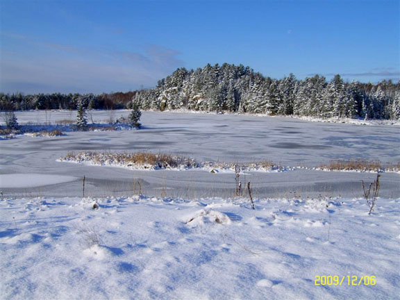 A "first snowfall" photo taken at the old Stanleigh Mine, Photo by John Sewell