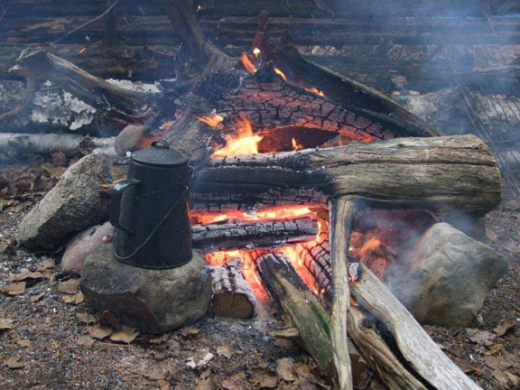 Great campfire on Quimby Lake, Photo by Scott Prevost