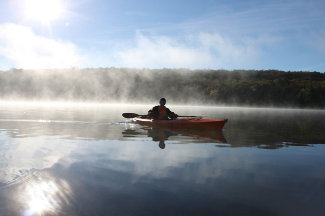 Kayaking from Elliot Lake to Depot Lake.  Photo by cott Prevost