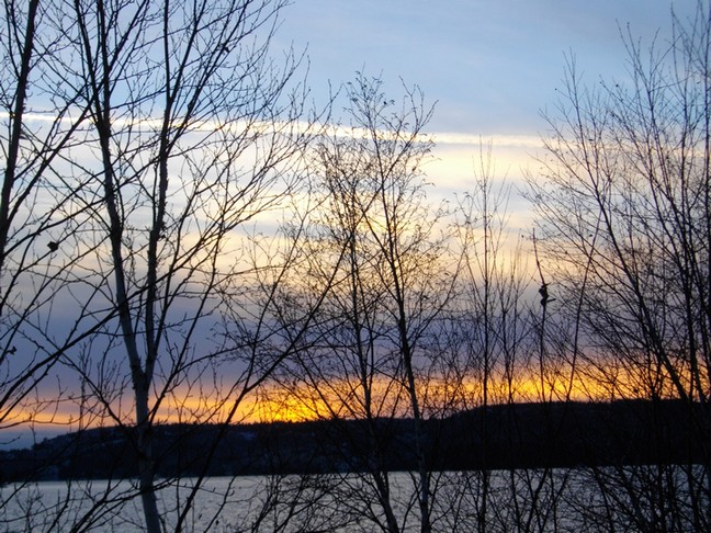 Winter Sunset on Elliot Lake.  Photo by Janet Coles